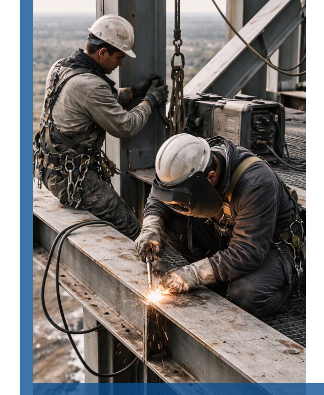 Высотные сварочные работы в Глазове для промышленных объектов