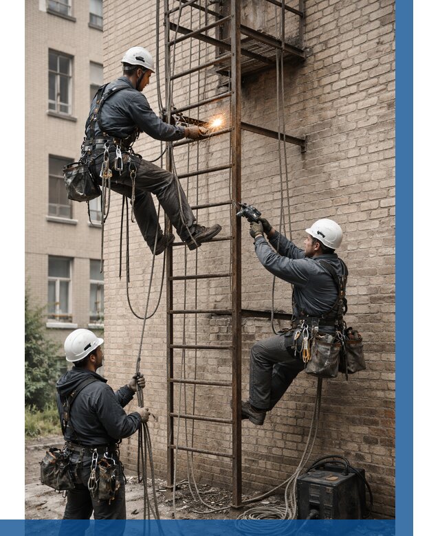 Ремонт пожарной лестницы в Глазове от 7652 р. | ВЫСОТНИК-Глз