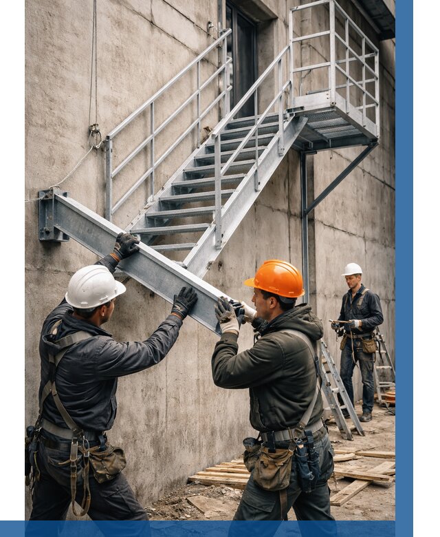 Монтаж металлических лестниц в Глазове от 15305 р. | ВЫСОТНИК-Глз