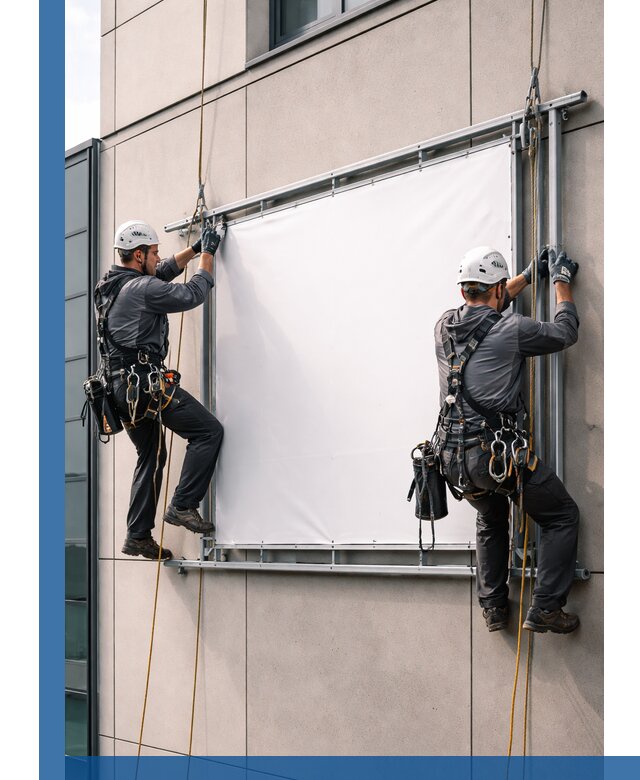 Монтаж наружной рекламной вывески в Глазове под ключ