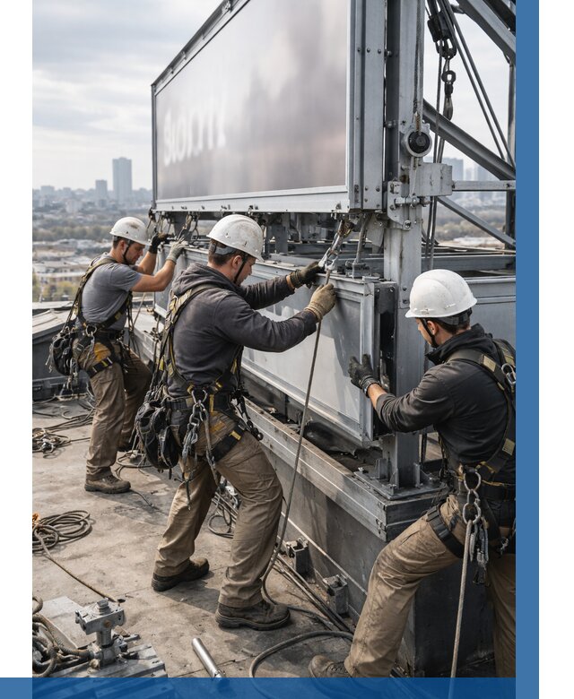 Монтаж крышной рекламной конструкции в Глазове от 61218 р.|ВЫСОТНИК-Глз