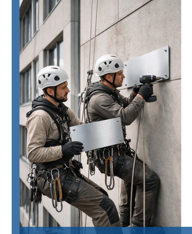 Монтаж табличек и указателей в Глазове для зданий и сооружений