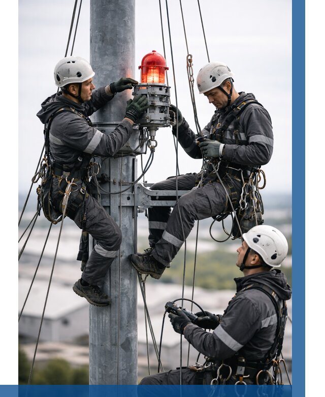 Монтаж заградительных огней в Глазове от 8673 р. | ВЫСОТНИК-Глз