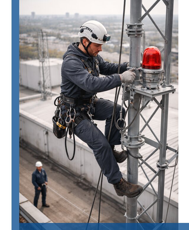 Монтаж заградительных огней и обслуживание объектов в Глазове