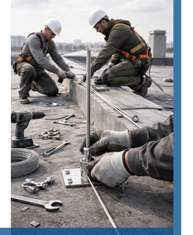 Монтаж молниезащиты на кровле в Глазове цена от 25508 р. | ВЫСОТНИК-Глз