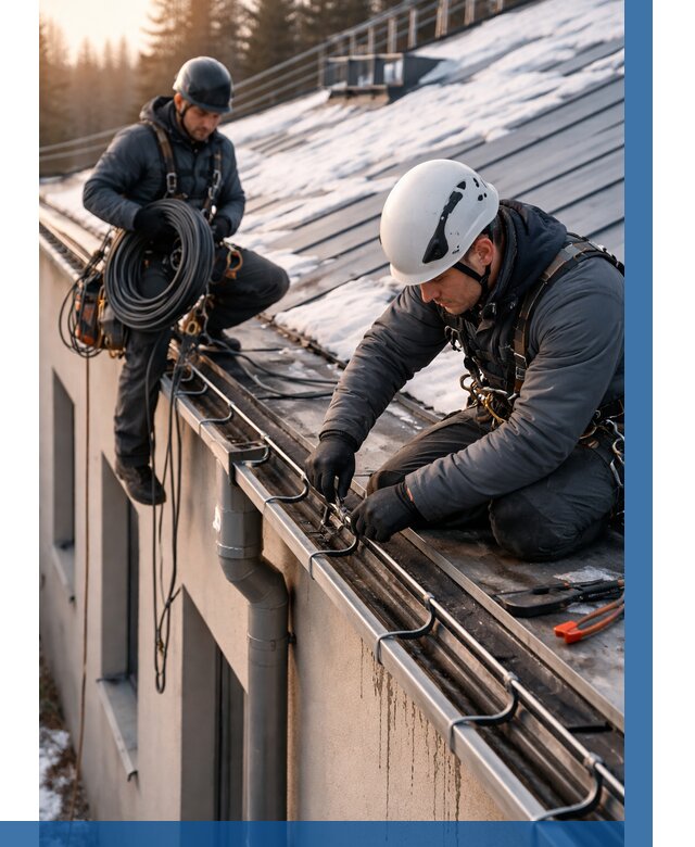 Монтаж греющего кабеля на кровле в Глазове от 459 р. | ВЫСОТНИК-Глз