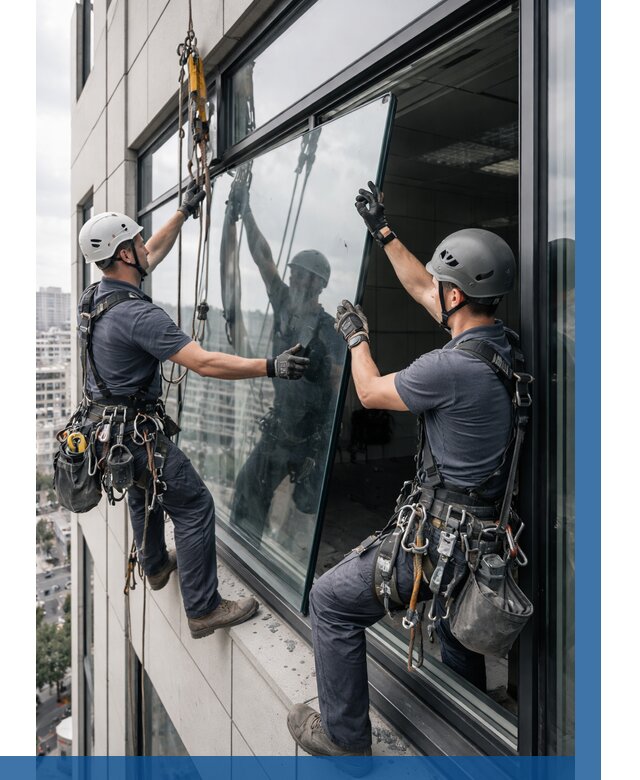 Замена стеклопакетов на высоте в Глазове от 5612 р. | ВЫСОТНИК-Глз