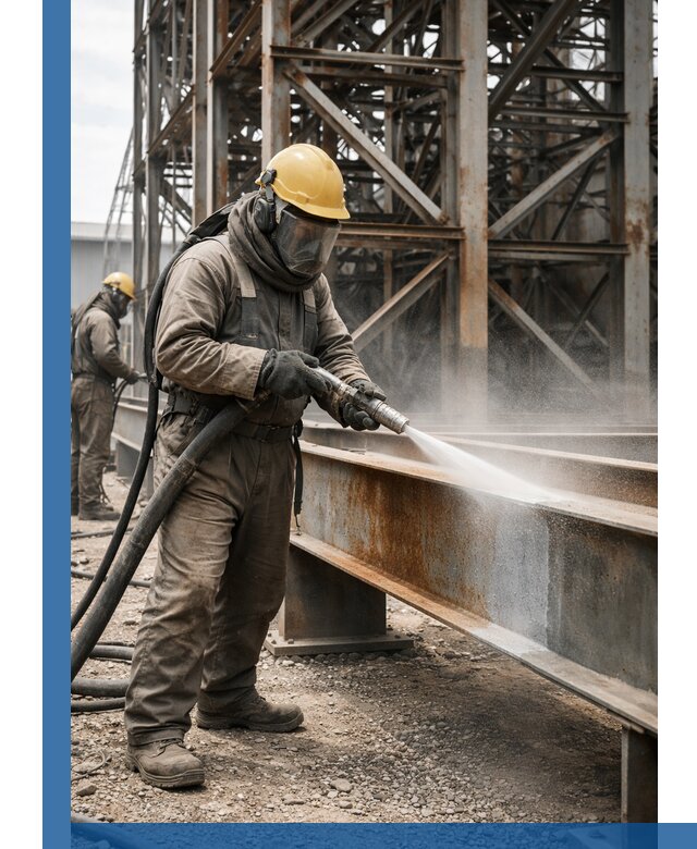 Пескоструйная очистка металлоконструкций в Глазове промышленная