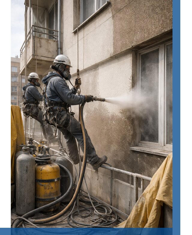 Пескоструйная очистка фасада в Глазове от 663 р. | ВЫСОТНИК-Глз