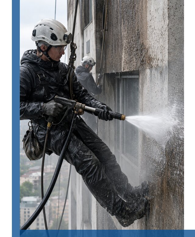 Гидроструйная очистка фасадов и конструкций в Глазове