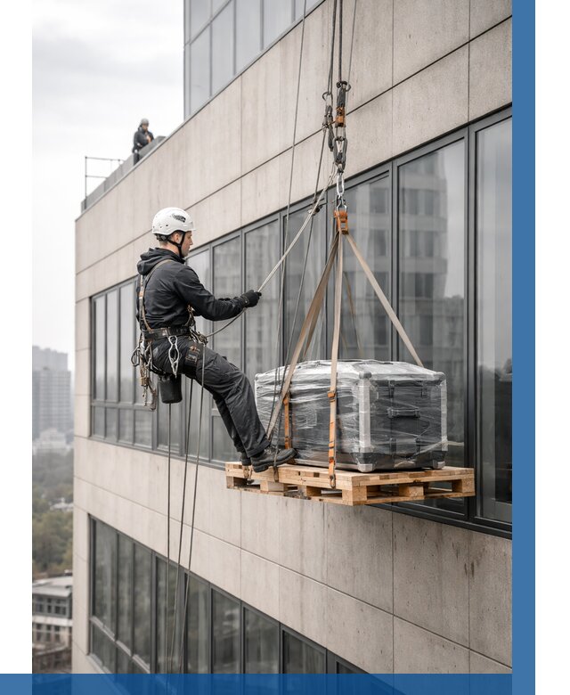 Спуск груза по фасаду в Глазове от 3571 р. | ВЫСОТНИК-Глз