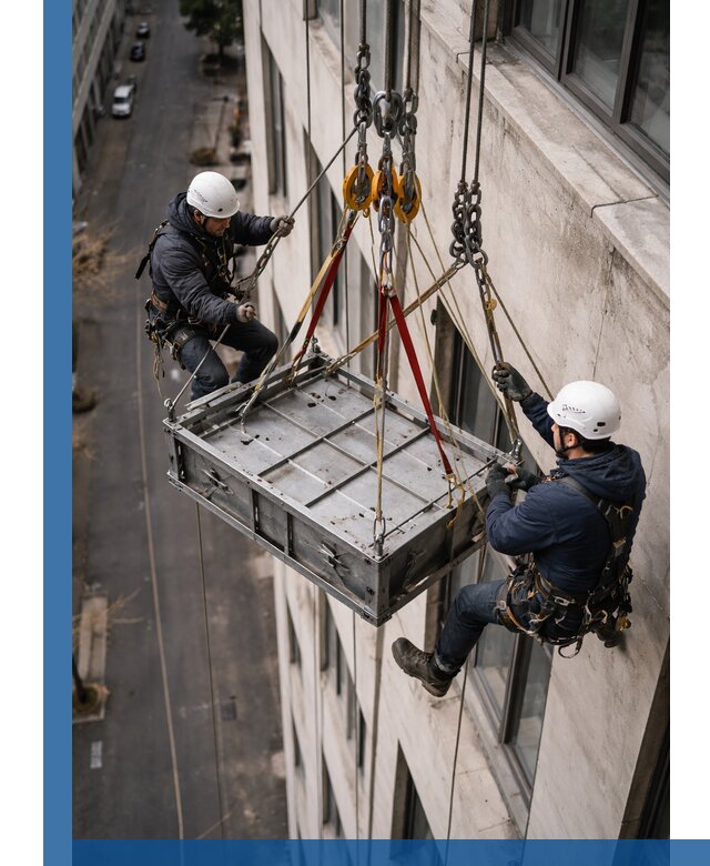 Спуск и подъем грузов по фасаду в Глазове для зданий