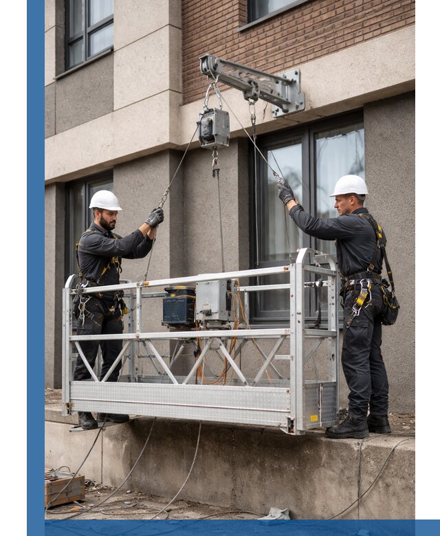 Монтаж и подъем фасадной люльки в Глазове с гарантией безопасности