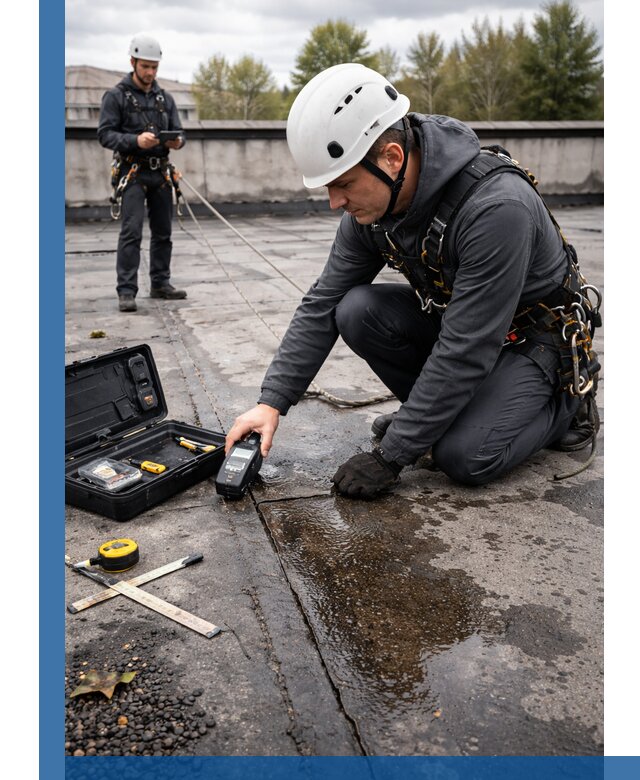 Обследование кровли на протечки и выявление дефектов в Глазове