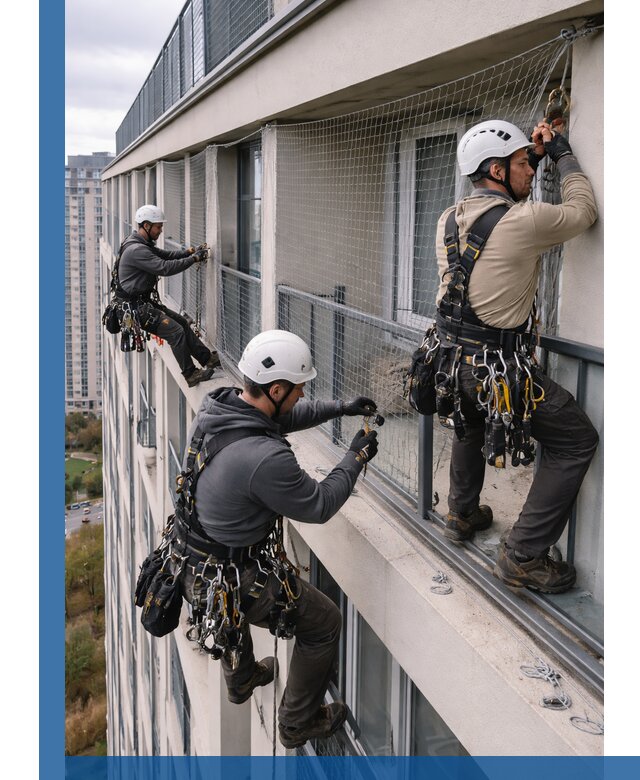 Профессиональный монтаж защитной сетки от птиц в Глазове